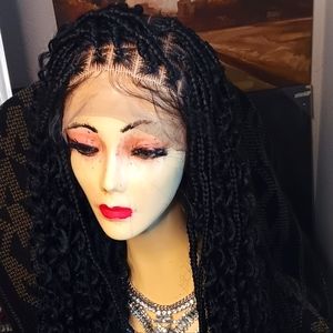 QUEEN is a black Bohemian human hair braided wig